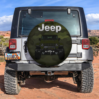 Green Jeep Camouflage Car Spare Tire Cover