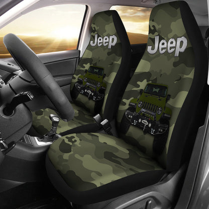 Green Jeep Camouflage Car Seat Covers