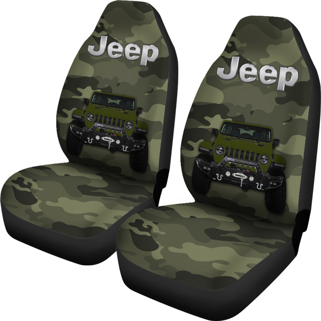Green Jeep Camouflage Car Seat Covers