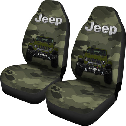 Green Jeep Camouflage Car Seat Covers