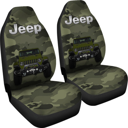 Green Jeep Camouflage Car Seat Covers