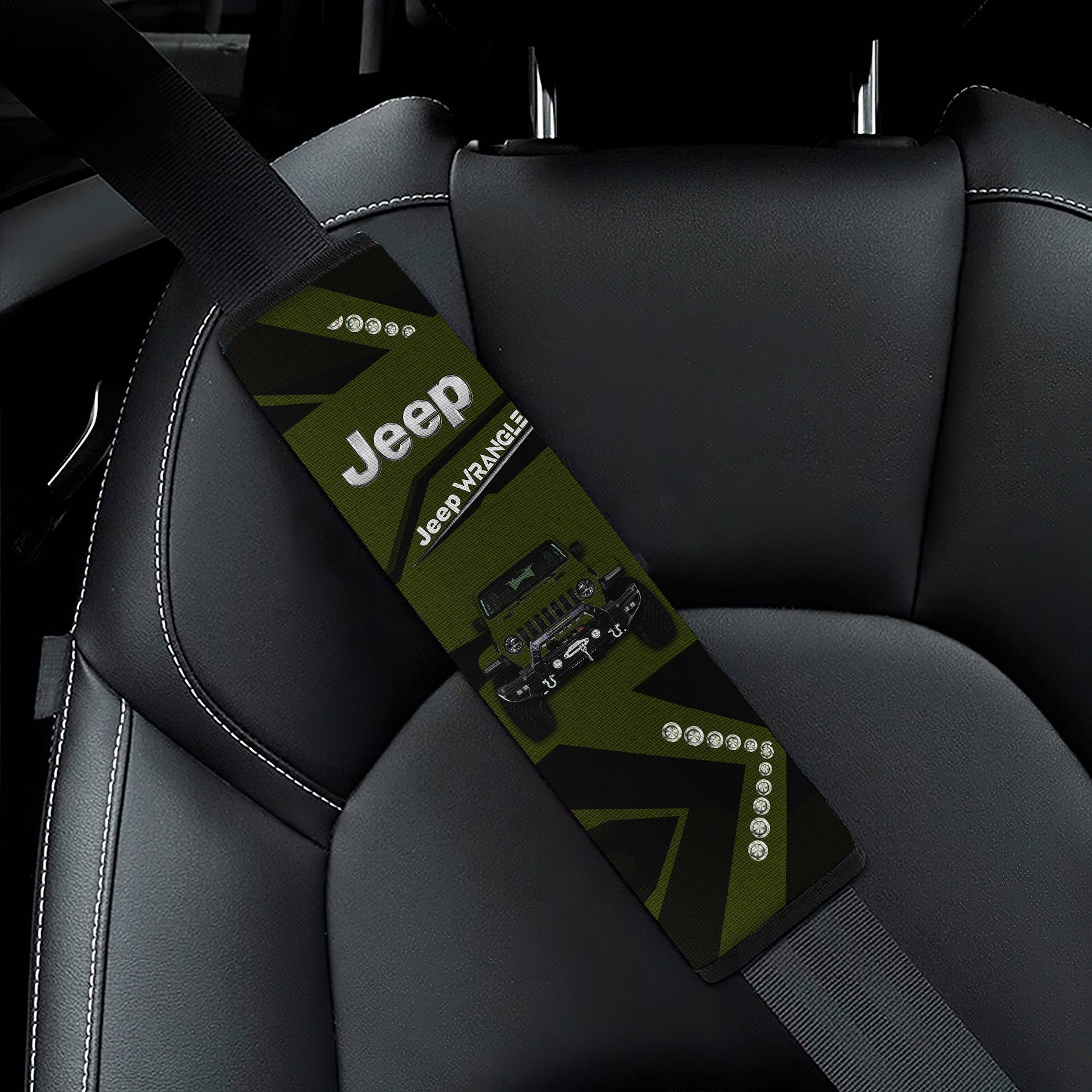 Green Jeep Car Seat Belt Cover Custom Car Accessories