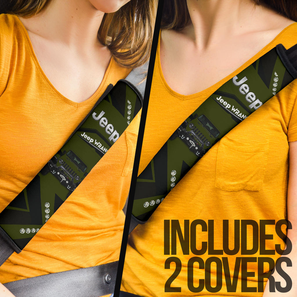 Green Jeep Car Seat Belt Cover Custom Car Accessories