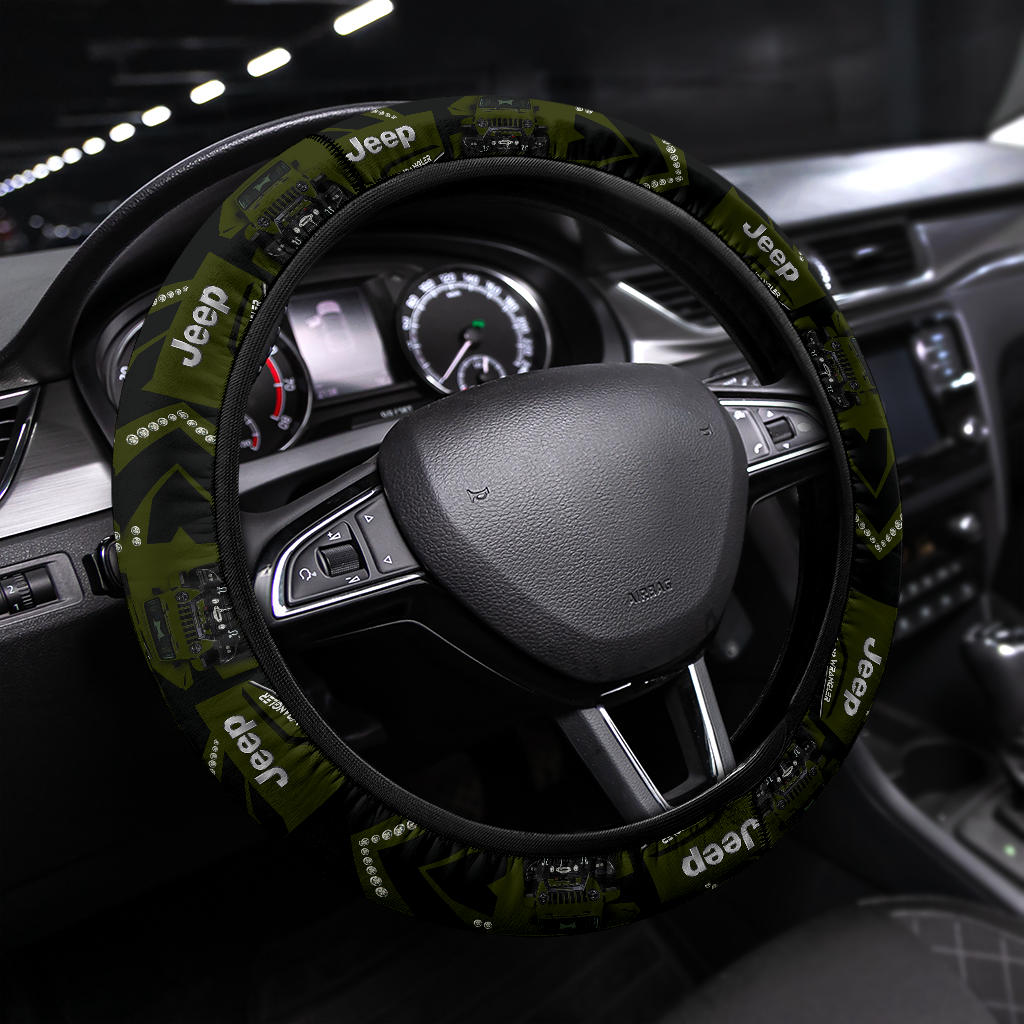 Green Jeep Car Steering Wheel Cover