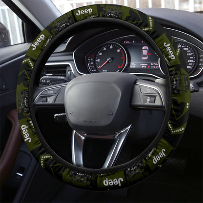 Green Jeep Car Steering Wheel Cover