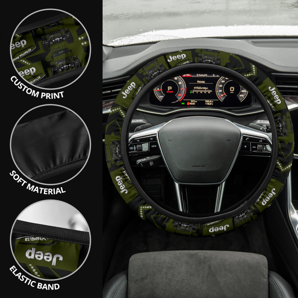 Green Jeep Car Steering Wheel Cover