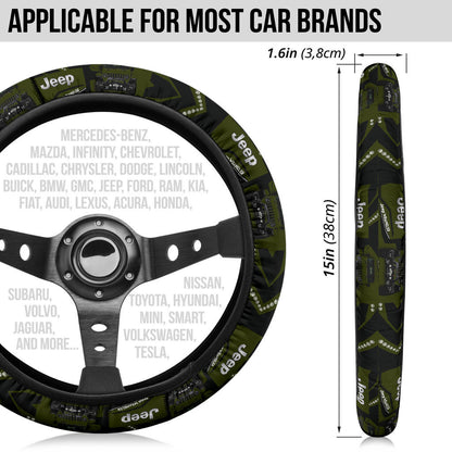 Green Jeep Car Steering Wheel Cover