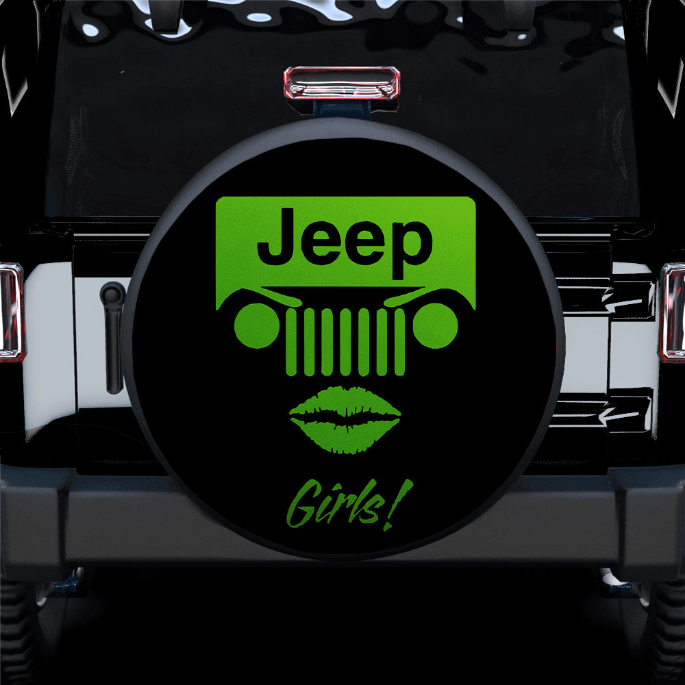 Green Jeep Girl Car Spare Tire Cover