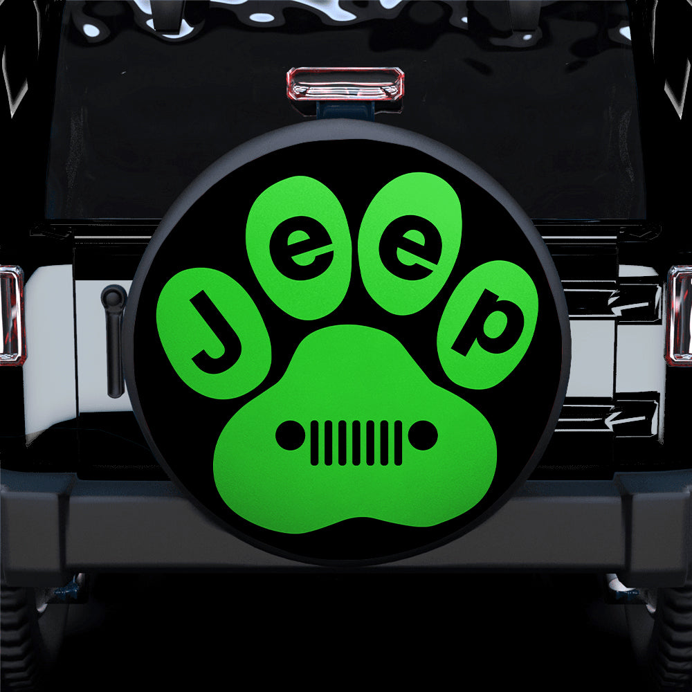 Green Jeep Paw Car Spare Tire Cover