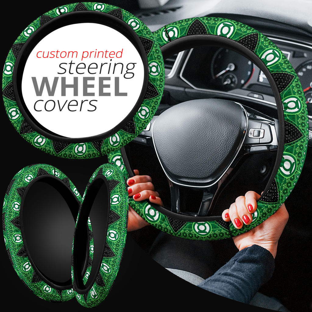 Green Lattern Christmas Premium Custom Car Steering Wheel Cover