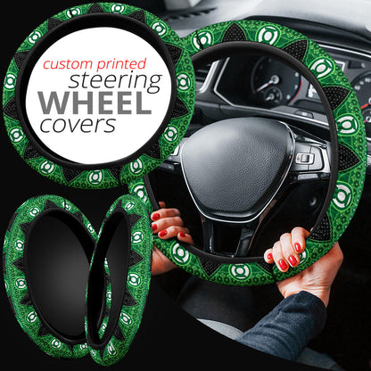 Green Lattern Christmas Premium Custom Car Steering Wheel Cover