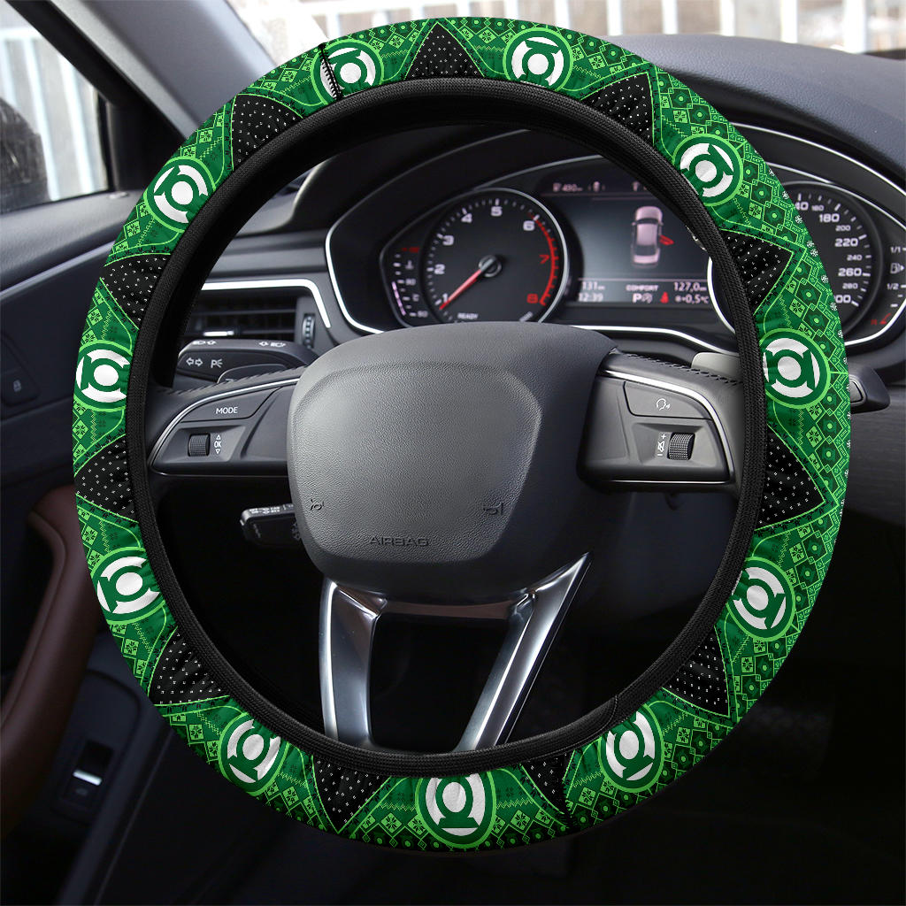 Green Lattern Christmas Premium Custom Car Steering Wheel Cover
