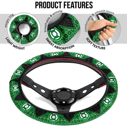 Green Lattern Christmas Premium Custom Car Steering Wheel Cover