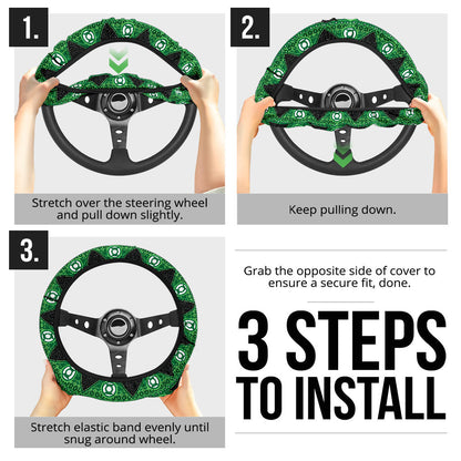 Green Lattern Christmas Premium Custom Car Steering Wheel Cover