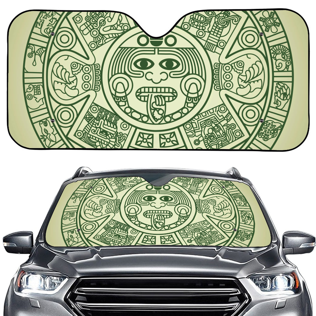 Green Maya Calendar Print Car Windshield Sun Shade