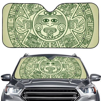 Green Maya Calendar Print Car Windshield Sun Shade