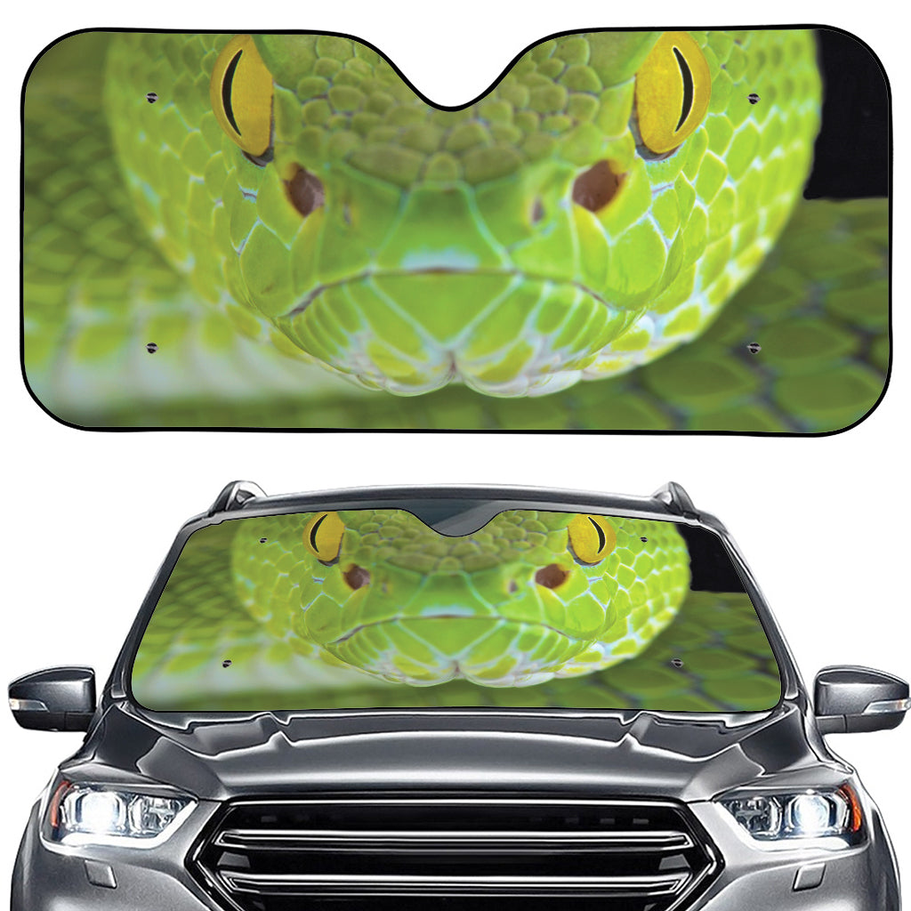 Green Pit Viper Print Car Windshield Sun Shade