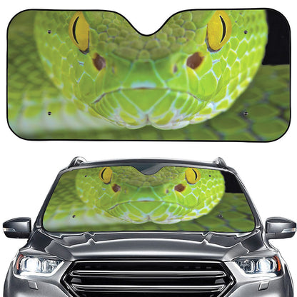 Green Pit Viper Print Car Windshield Sun Shade