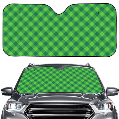 Green Plaid Saint Patrick's Day Print Car Windshield Sun Shade