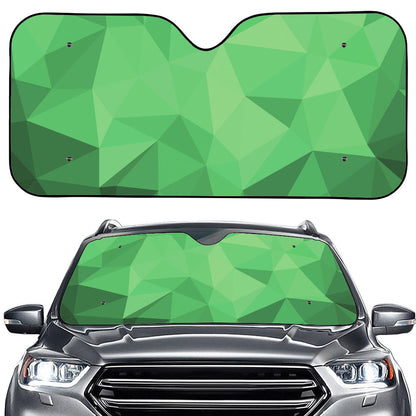 Green Polygonal Geometric Print Car Windshield Sun Shade