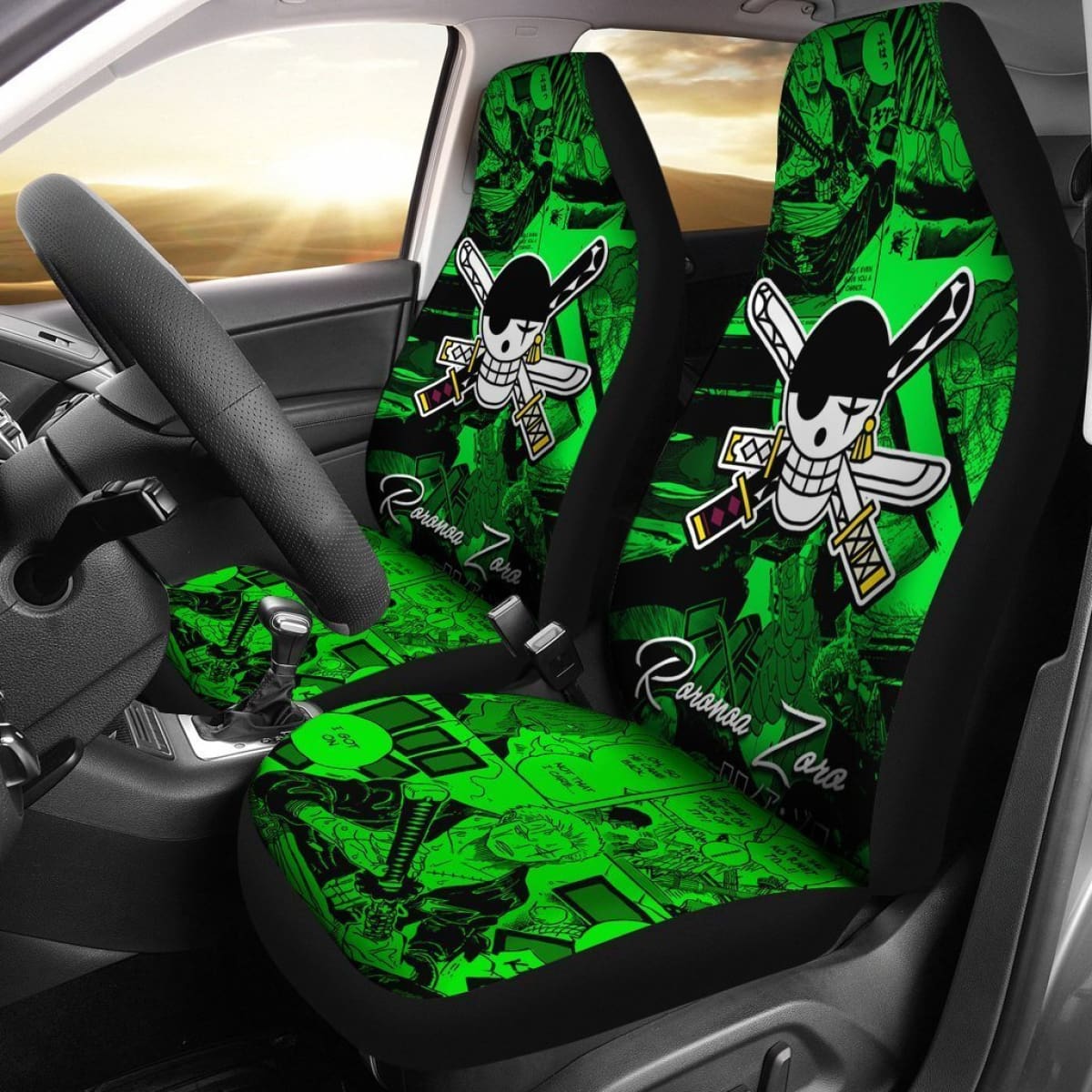 Green Roronoa Zoro One Piece Car Seat Covers Lt03 Universal Fit 225721