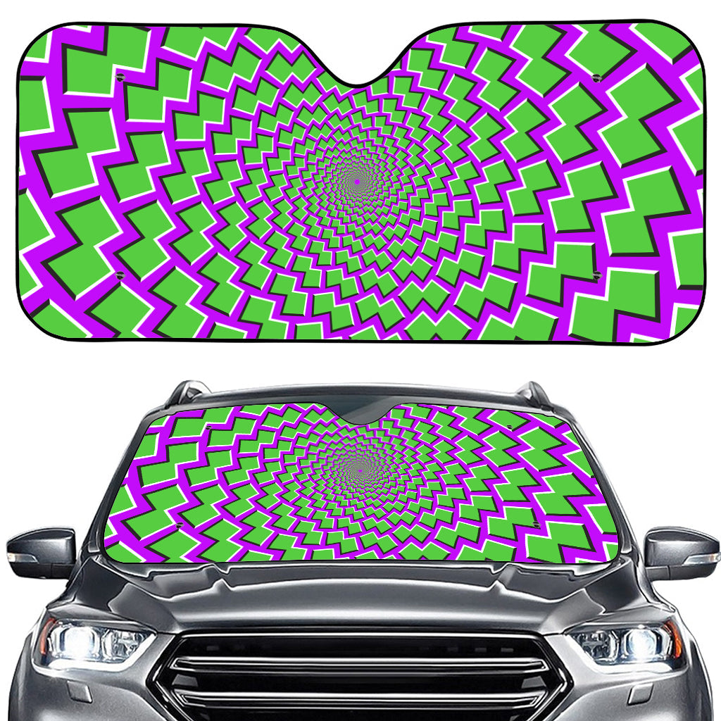 Green Shapes Moving Optical Illusion Car Windshield Sun Shade