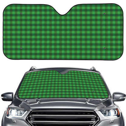 Green Tartan Saint Patrick's Day Print Car Windshield Sun Shade