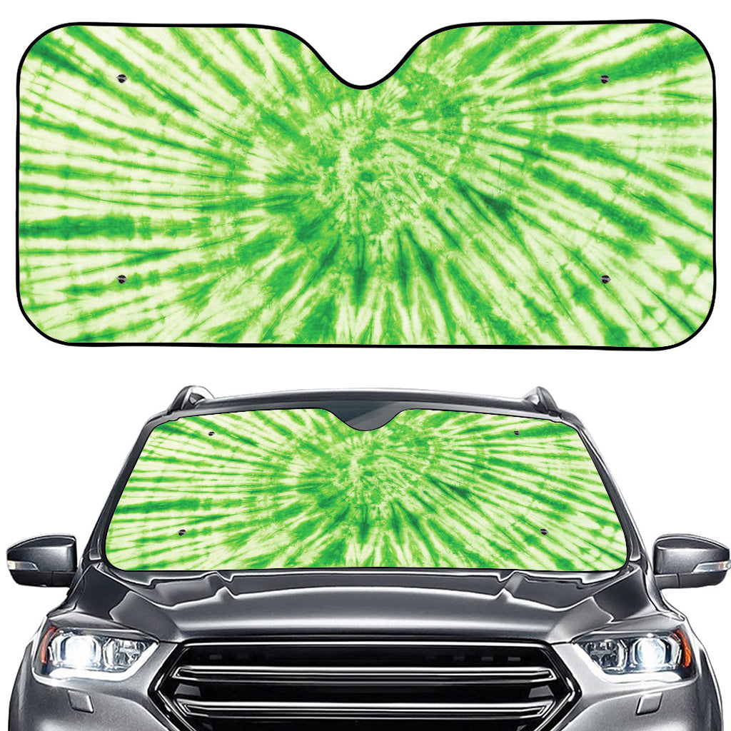 Green Tie Dye Print Car Windshield Sun Shade
