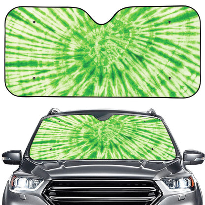 Green Tie Dye Print Car Windshield Sun Shade