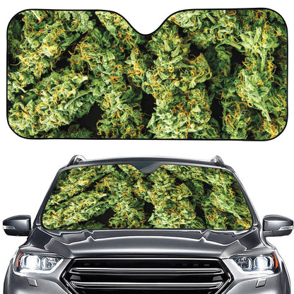Green Weed Print Car Windshield Sun Shade