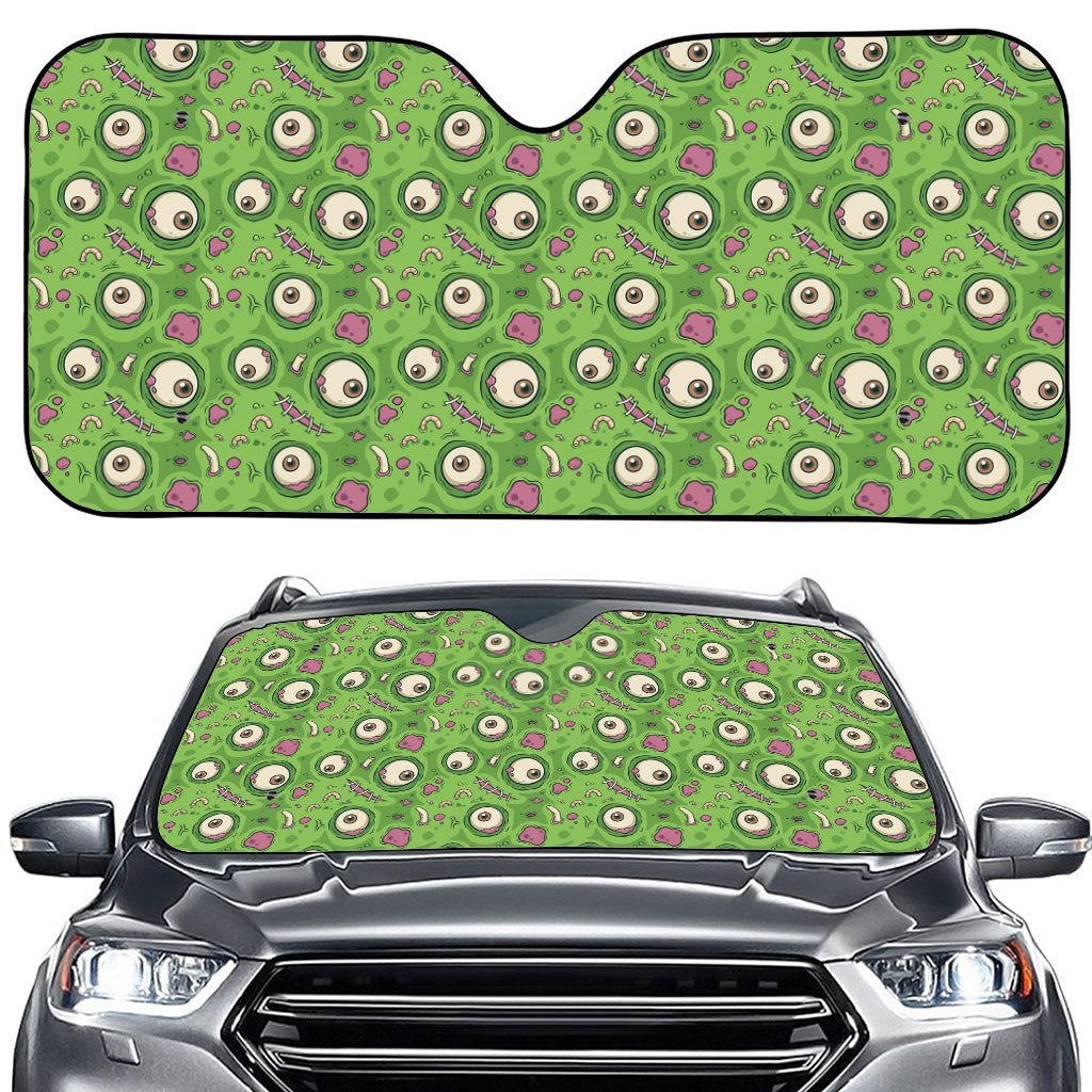Green Zombie Pattern Print Car Windshield Sun Shade