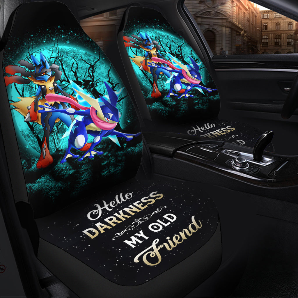 Greninja Satoshi And Mega Lucario Pokemon Moonlight Halloween Anime Ride Jeep Car Seat Covers