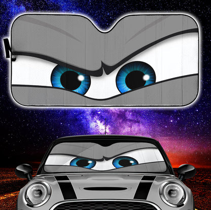 Grey Angry Eyes Car Auto Sun Shades