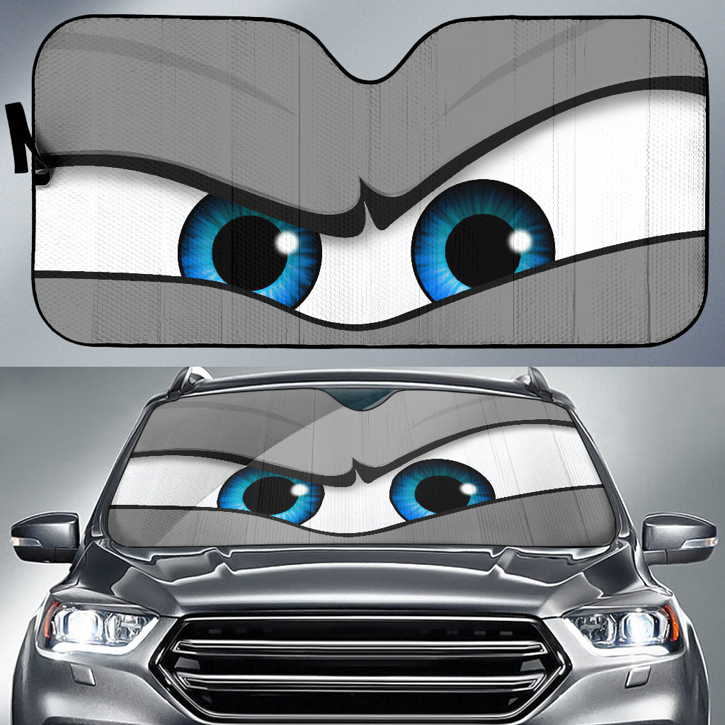 Grey Angry Eyes Car Auto Sun Shades