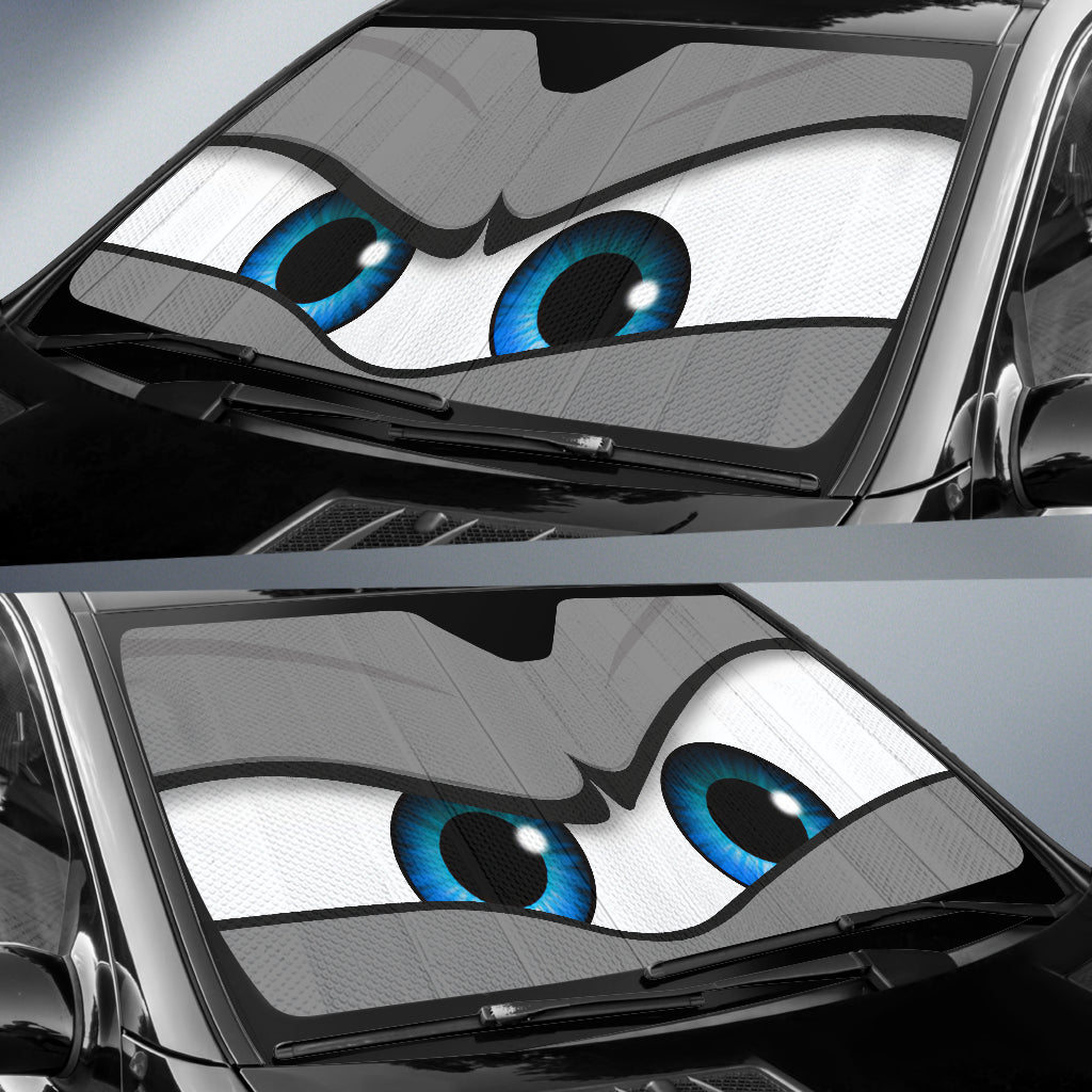 Grey Angry Eyes Car Auto Sun Shades