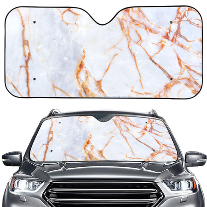 Grey Bronze Marble Print Car Windshield Sun Shade