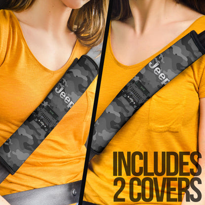 Grey Jeep Camouflage Car Seat Belt Cover Custom Car Accessories
