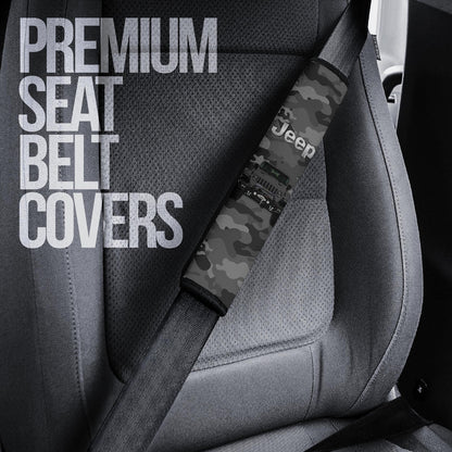 Grey Jeep Camouflage Car Seat Belt Cover Custom Car Accessories