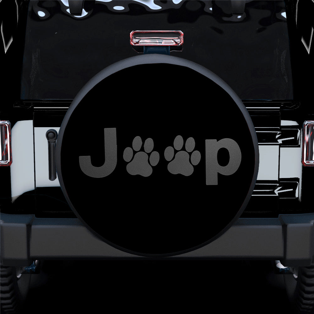 Grey Jeep Side Fender Dog Paws Car Spare Tire Cover