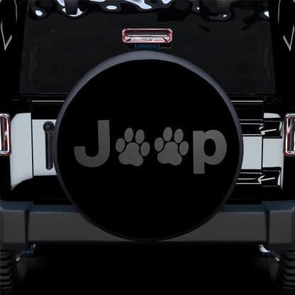 Grey Jeep Side Fender Dog Paws Car Spare Tire Cover