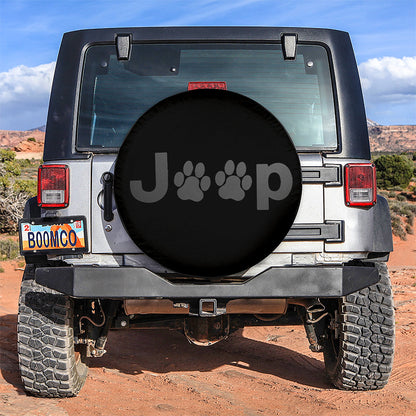 Grey Jeep Side Fender Dog Paws Car Spare Tire Cover