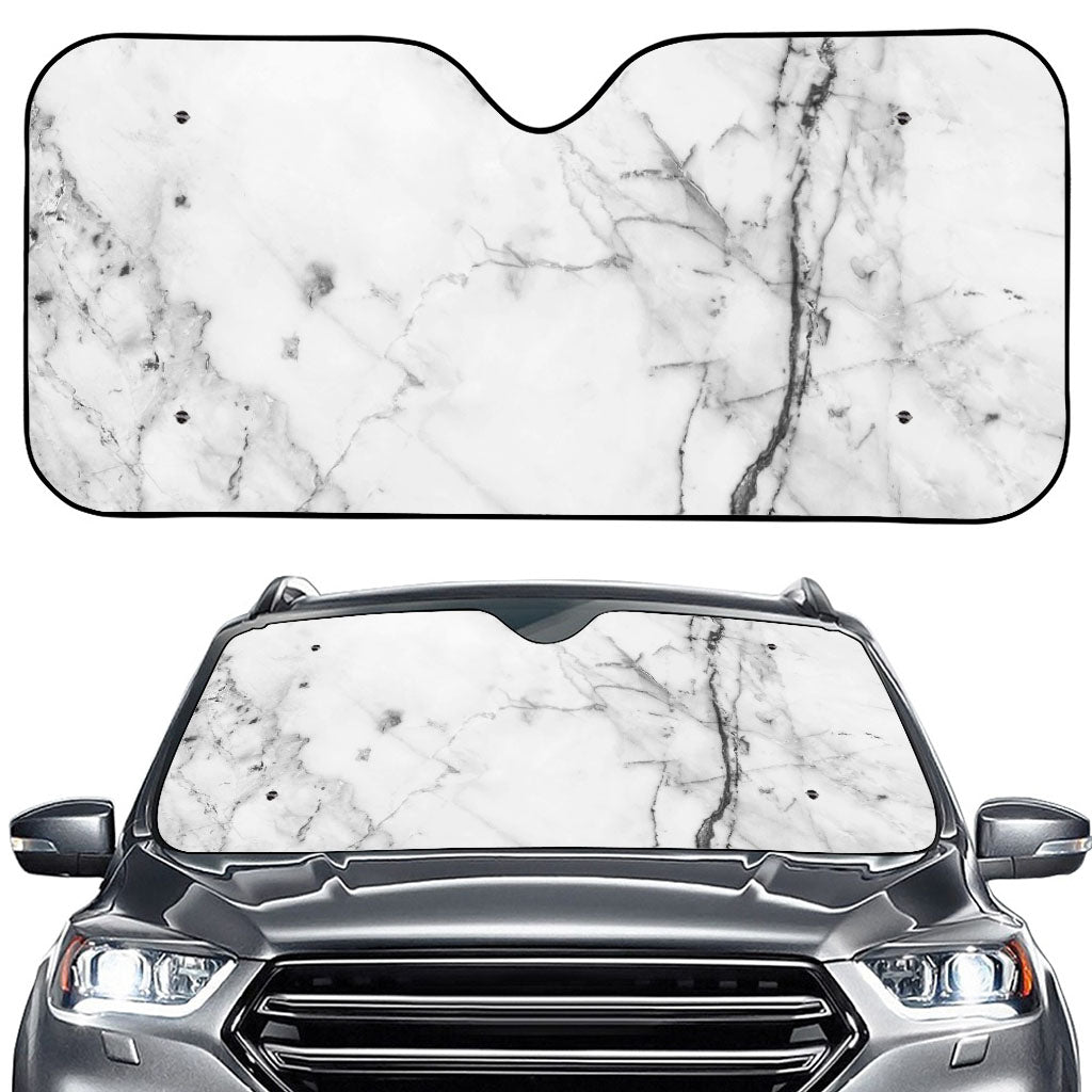 Grey Marble Stone Print Car Windshield Sun Shade