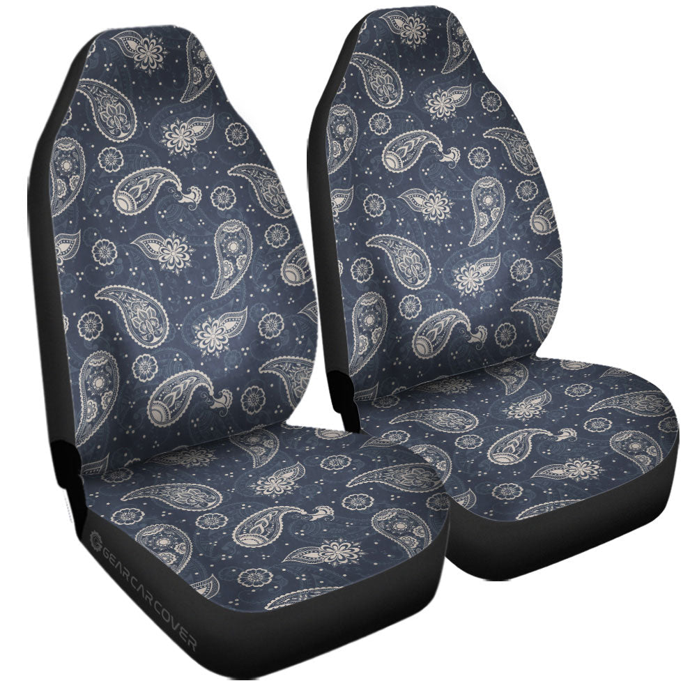 Grey Paisley Pattern Car Seat Covers Custom Car Accessories