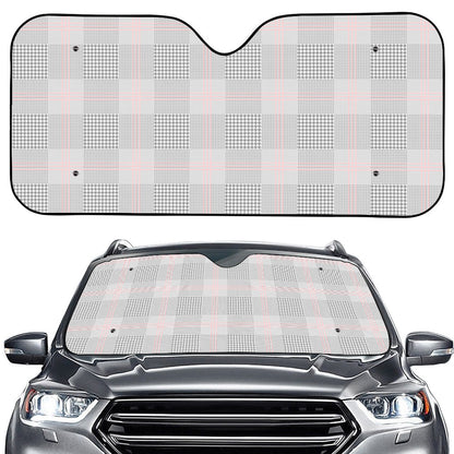 Grey Prince of Wales Check Print Car Windshield Sun Shade