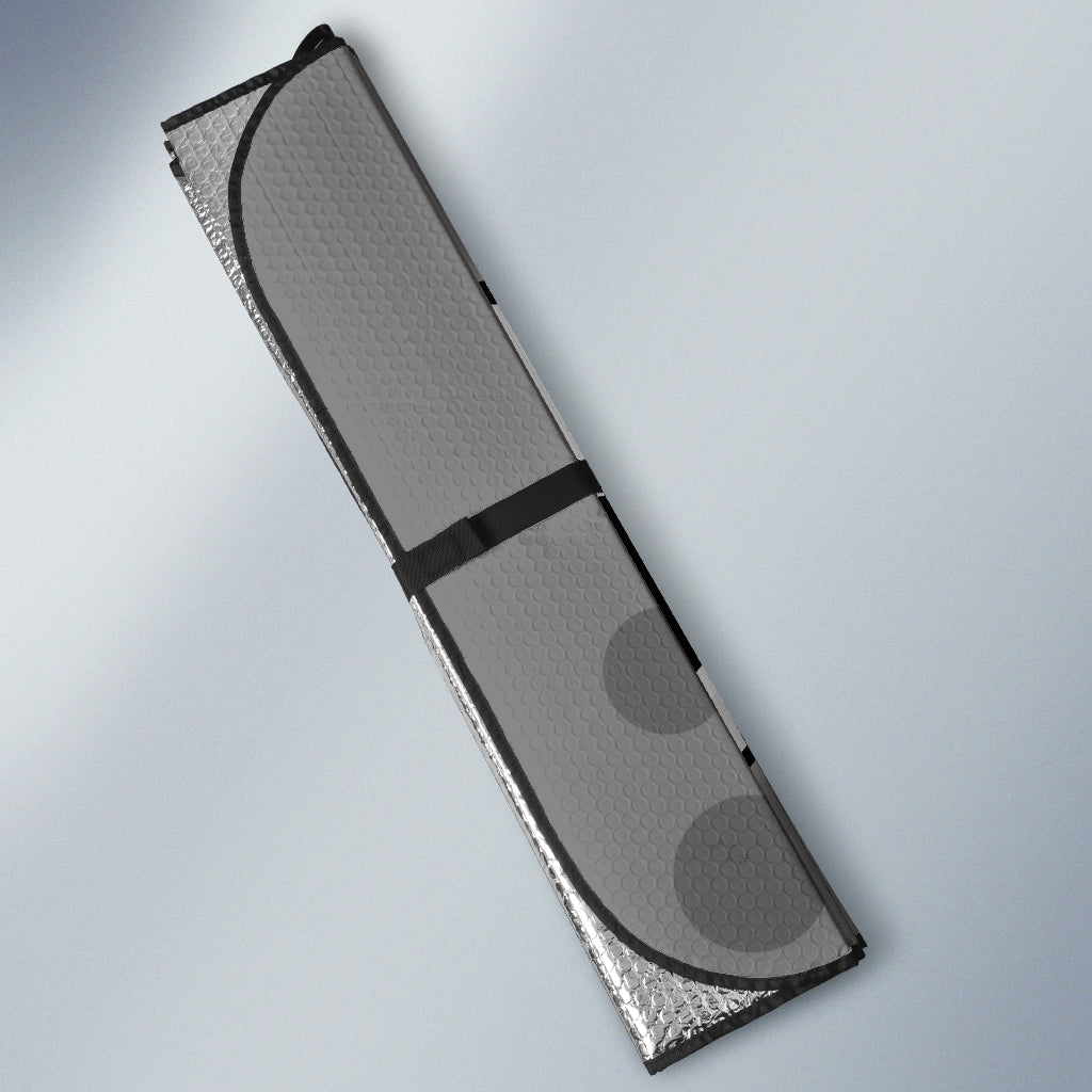 Grey Slight Surprised Cartoon Eyes Car Auto Sunshades