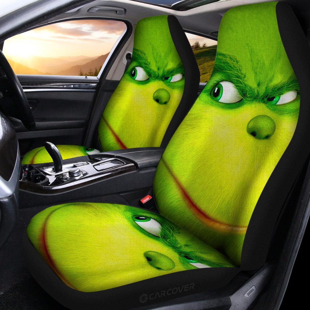Grinch Car Seat Covers Custom Christmas Car Interior Accessories