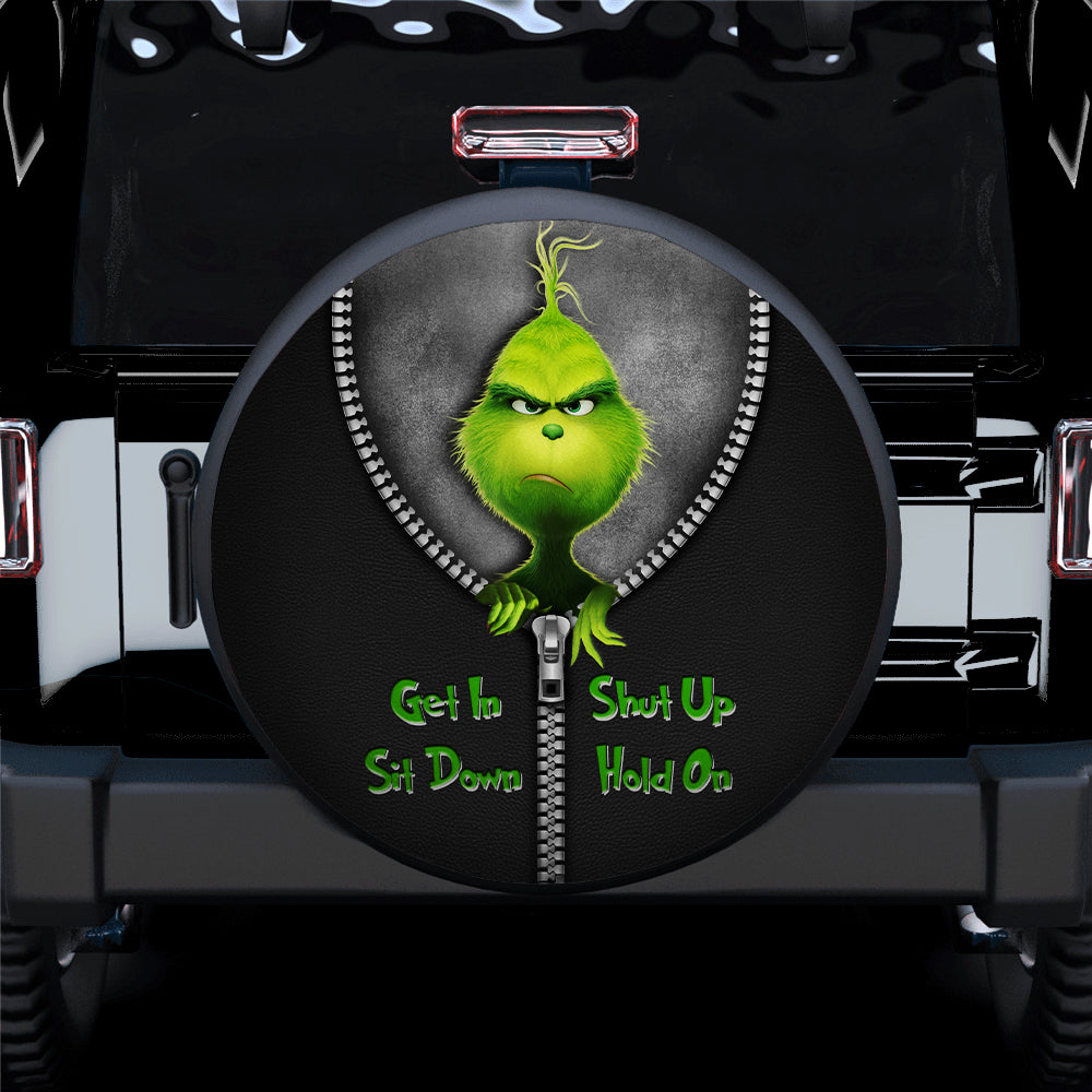Grinch Zipper Get In Sit Down Shut Up Hold On Jeep Car Spare Tire Cover