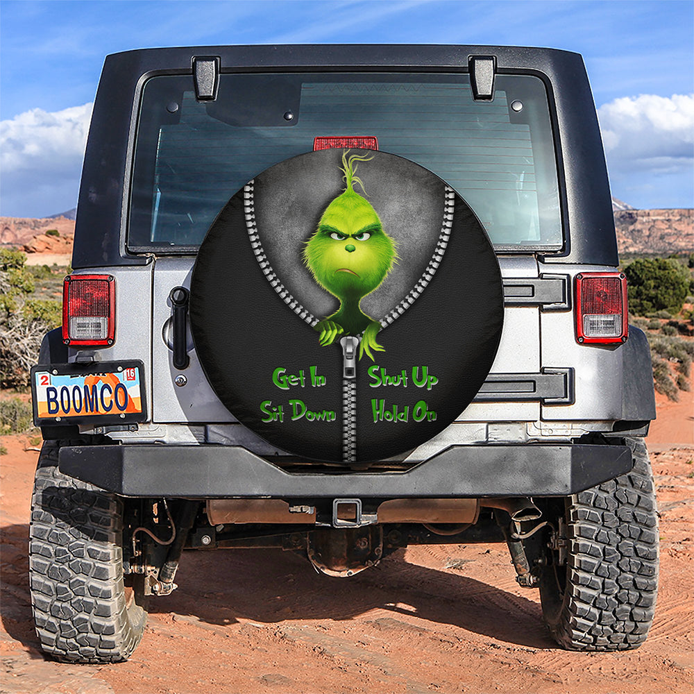 Grinch Zipper Get In Sit Down Shut Up Hold On Jeep Car Spare Tire Cover