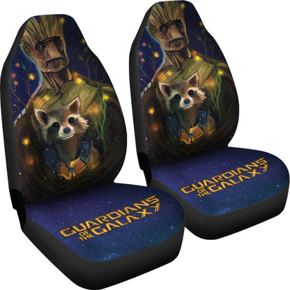 Groot And Rocket Guardians Of the Galaxy Car Seat Covers Movie Car Accessories Custom For Fans Ci22061305