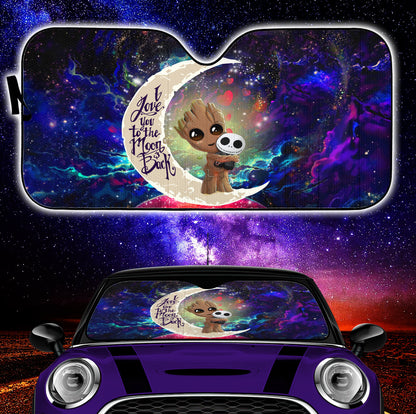 Groot Hold Jack Skelington Love You To The Moon Galaxy Car Auto Sunshades